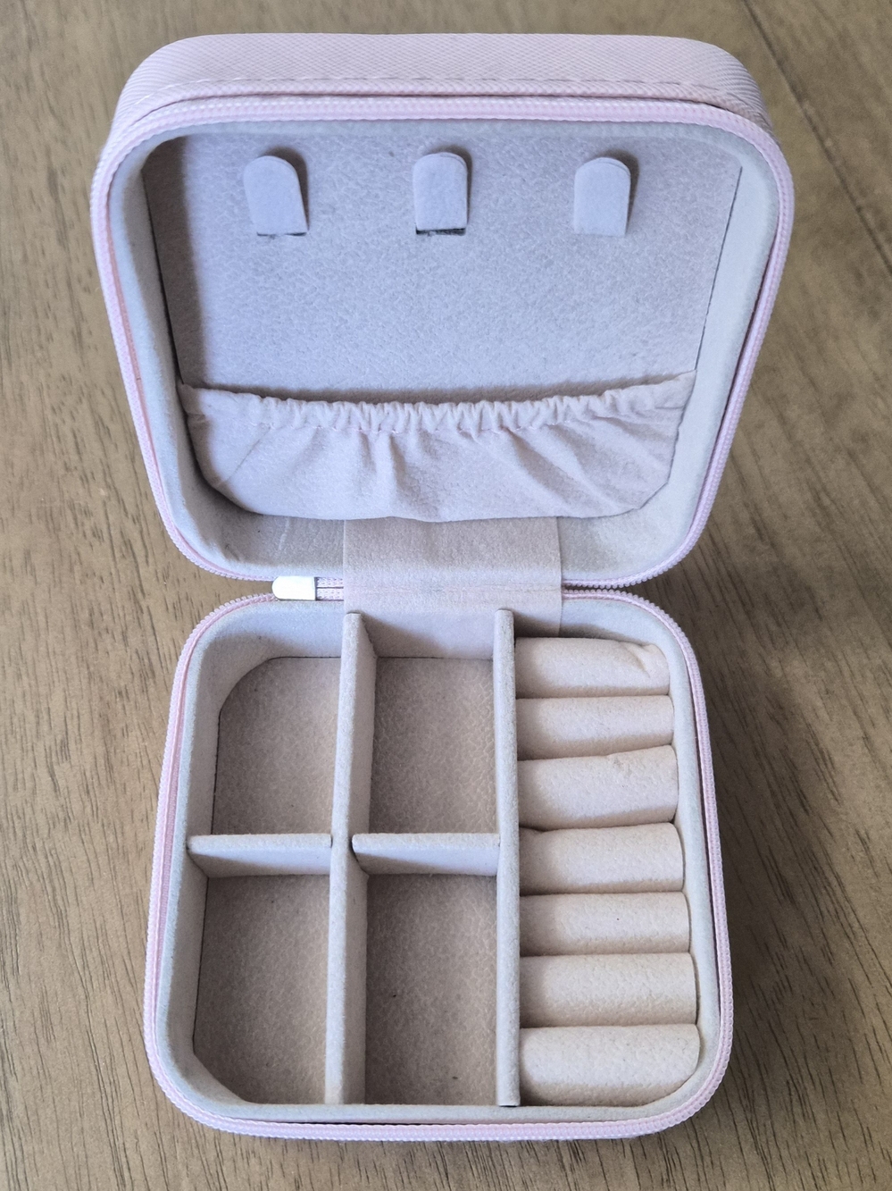 Compact Pink Travel Jewelry Organizer Case